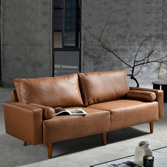 OVIOS  78.74'' Luxe Loveseat Sofa with Suede or Corduroy, and 2 Comfy Pillows